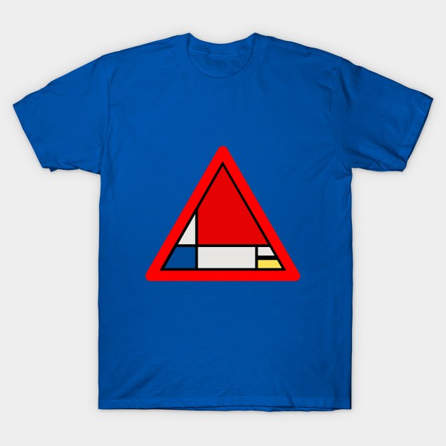 Mondrian Road Sign T-Shirt by TenomonMalke